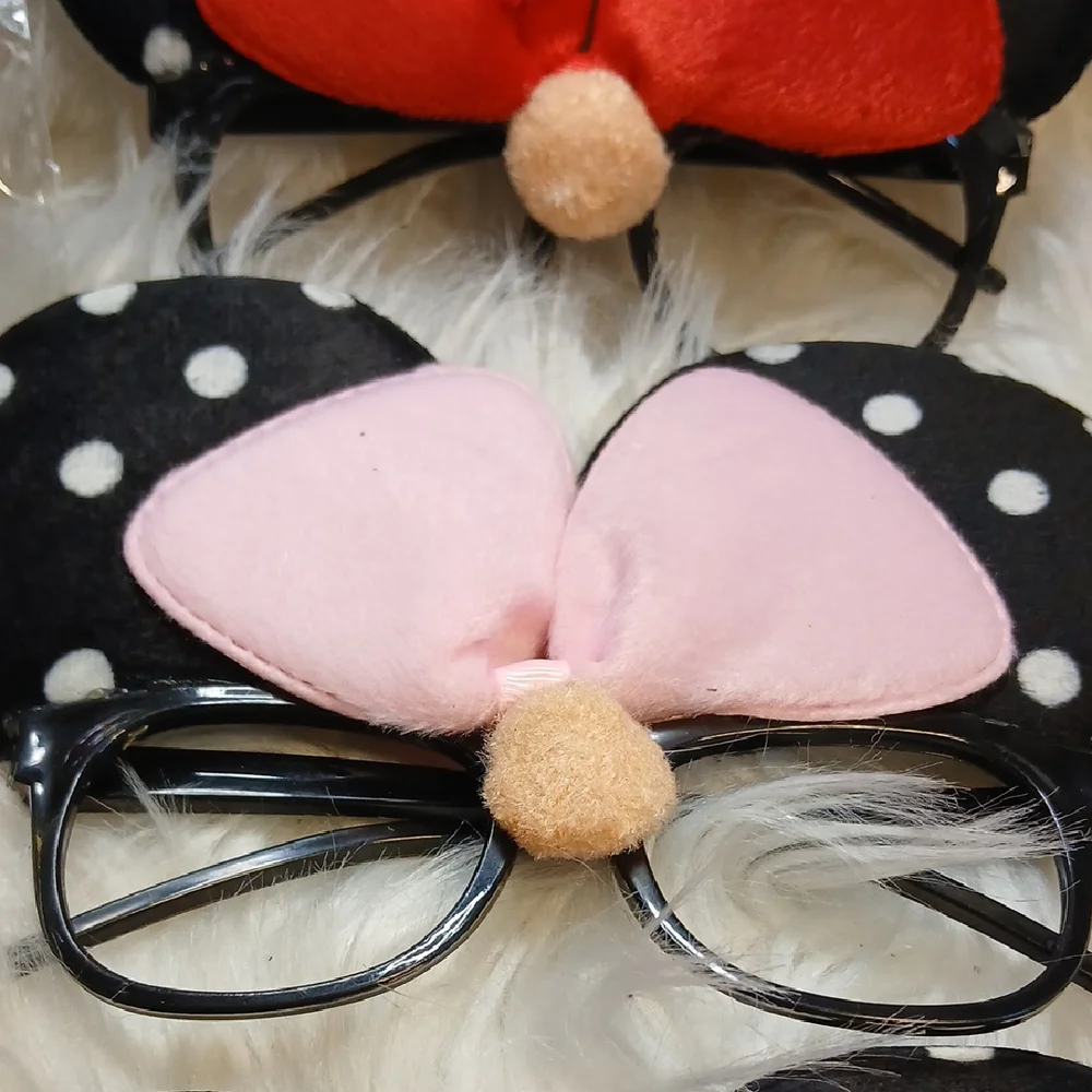 Polka Dot Kids glasses with Red And Pink Bows Set 10